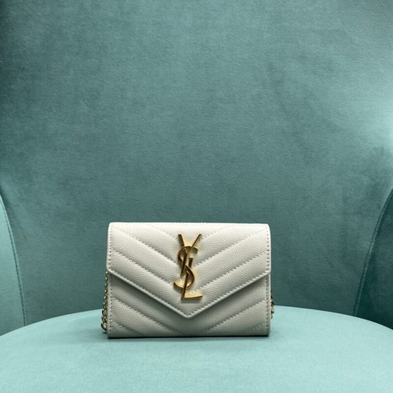 Replica Yves Saint Laurent Chain Wallet White - high-accuracy replica luxury purse