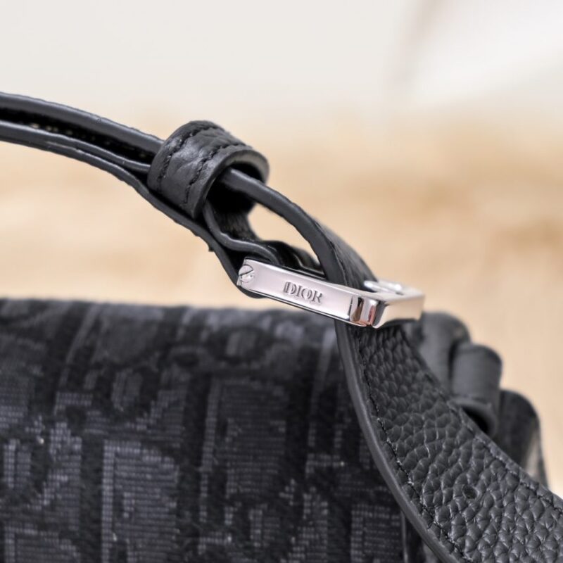 Replica Dior Mini Gallop Bag with Strap Black Canvas - top-tier luxury replica shoulder bag