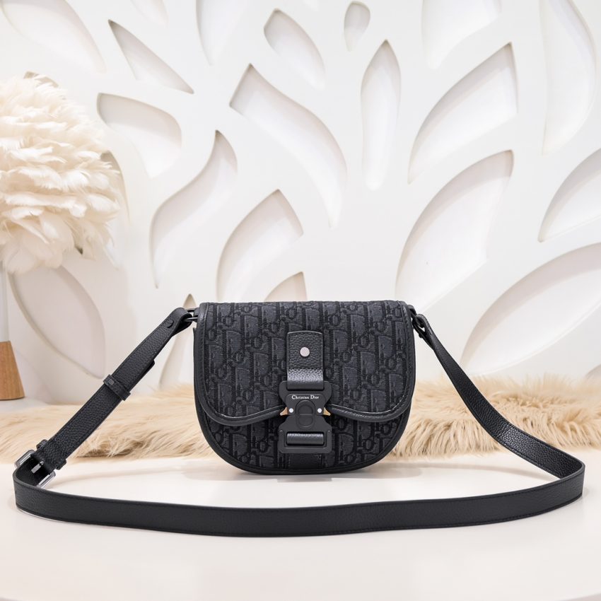 Replica Dior Mini Gallop Bag with Strap Black Canvas - best-selling designer handbag dupe