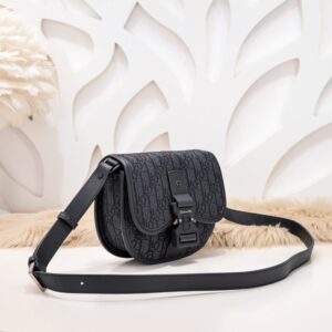 Replica Dior Mini Gallop Bag with Strap Black Canvas - premium 1:1 fake handbag model