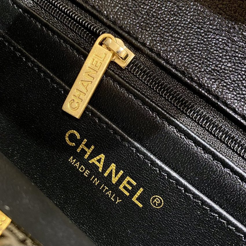Replica CHANEL CF 20 cm Handle Black - authentic-look luxury purse replica