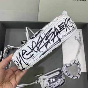 Replica Balenciaga Le Cagole Graffiti White - authentic-look luxury purse replica