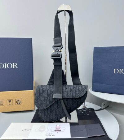 Replica Dior Saddle Bag Oblique Black - high-accuracy replica luxury purse