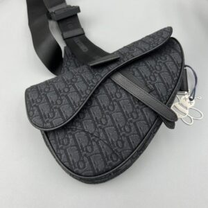 Replica Dior Saddle Bag Oblique Black - authentic-look luxury purse replica