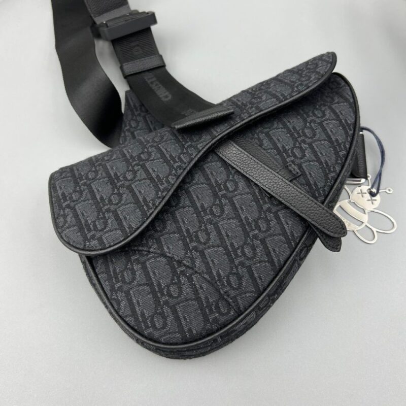Replica Dior Saddle Bag Oblique Black - authentic-look luxury purse replica