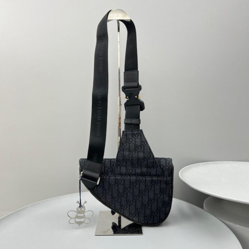 Replica Dior Saddle Bag Oblique Black - premium 1:1 fake handbag model