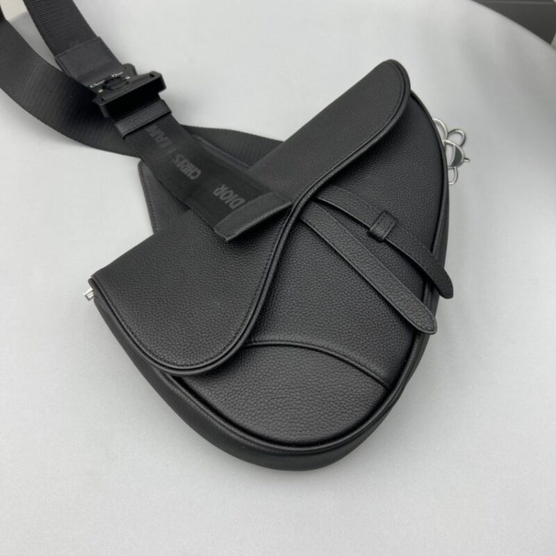 Replica Dior Saddle Bag Full Black Calfskin - near-authentic luxury replica handbag