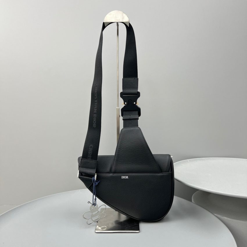Replica Dior Saddle Bag Full Black Calfskin - 1:1 designer replica handbag