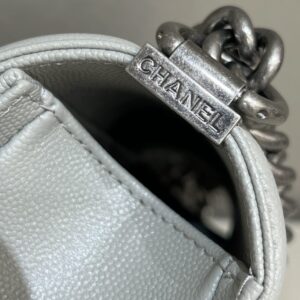 Replica CHANEL Le Boy Grey Silver - authentic-look luxury purse replica