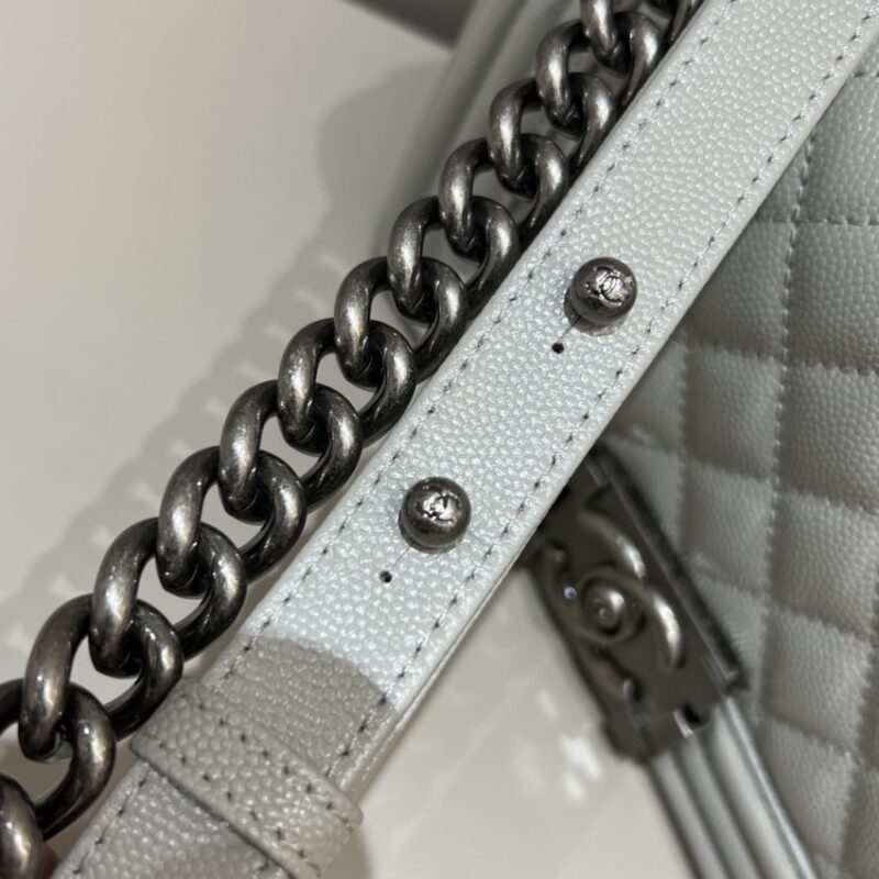 Replica CHANEL Le Boy Grey Silver - high-quality designer bag clone