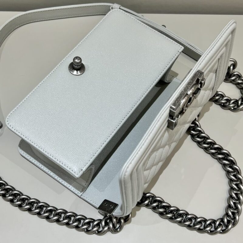 Replica CHANEL Le Boy Grey Silver - realistic designer-inspired fake bag
