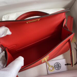 Replica Hermes Kelly Epsom Bright Red - near-authentic luxury replica handbag