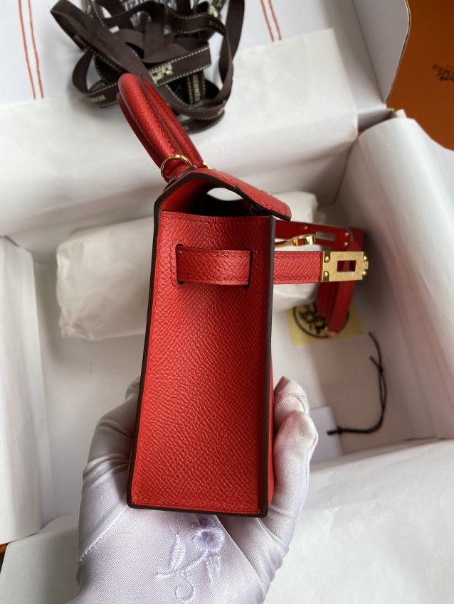 Replica Hermes Kelly Epsom Bright Red - high-accuracy replica luxury purse