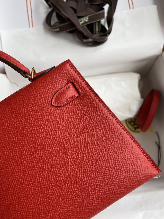 Replica Hermes Kelly Epsom Bright Red - premium-grade designer purse dupe