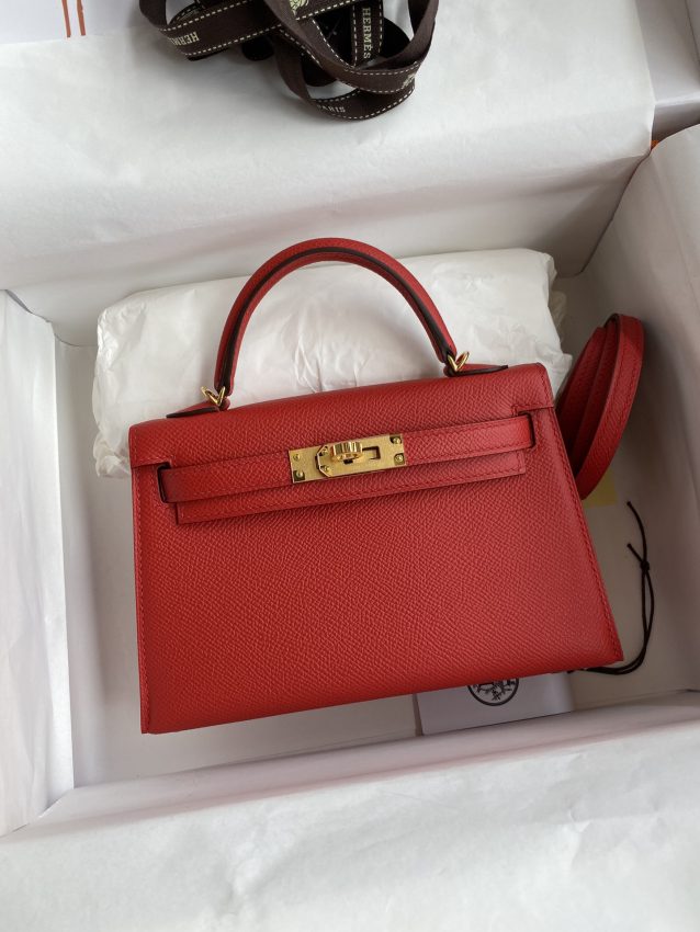 Replica Hermes Kelly Epsom Bright Red - top-tier luxury replica shoulder bag