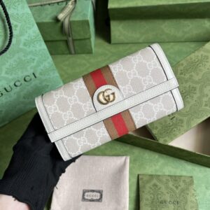 Replica Gucci Ophidia Long Wallet White - premium 1:1 fake handbag model