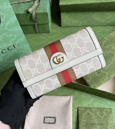 Replica Gucci Ophidia Long Wallet White - premium 1:1 fake handbag model
