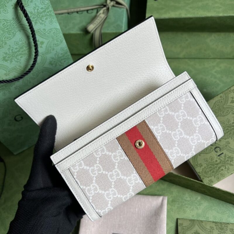 Replica Gucci Ophidia Long Wallet White - realistic designer-inspired fake bag