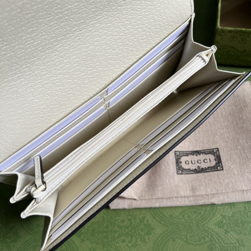 Replica Gucci Ophidia Long Wallet White - 1:1 designer replica handbag