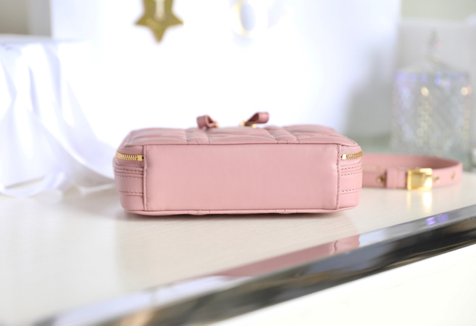 Replica Dior Caro Box Bag Pink - high-end fake designer purse