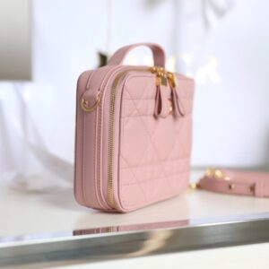 Replica Dior Caro Box Bag Pink - high-end fake designer purse