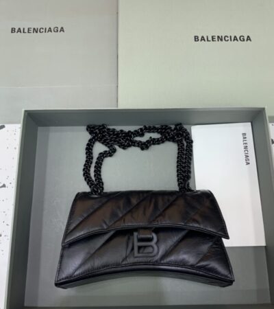 Replica Balenciaga Crush Small Full Black - 1:1 designer replica handbag