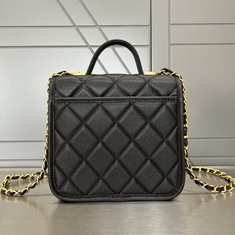 Replica CHANEL Tofu M Bag Black - premium 1:1 fake handbag model