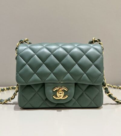 Replica CHANEL Classic Flap 17cm Green - 1:1 designer replica handbag