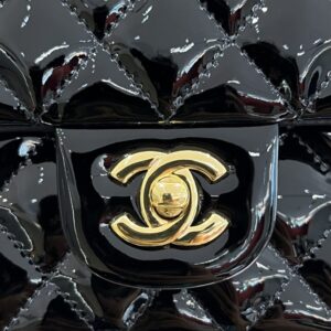 Replica CHANEL Classic Flap 25cm Patent Black - near-authentic luxury replica handbag