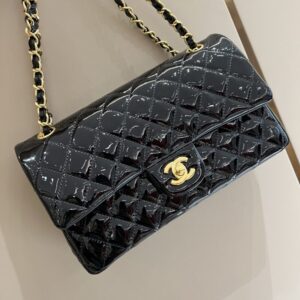 Replica CHANEL Classic Flap 25cm Patent Black - high-end fake designer purse