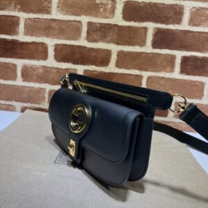 Replica Gucci G Blondie Waist Canvas Black - high-end fake designer purse