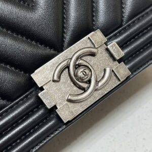 Replica CHANEL Le Boy V Black - Silver - high-quality designer bag clone