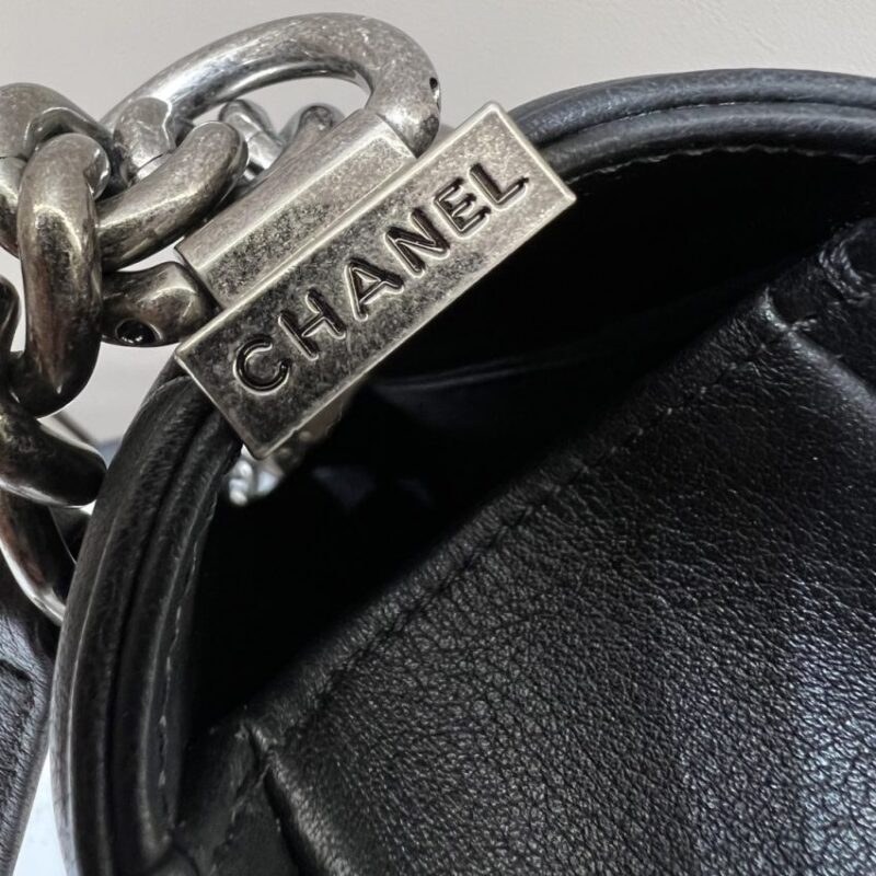 Replica CHANEL Le Boy V Black - Silver - top-rated replica designer bag