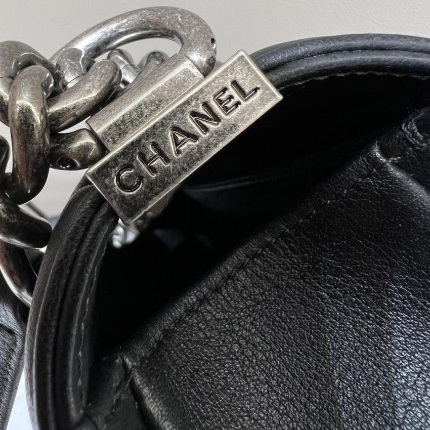 Replica CHANEL Le Boy V Black - Silver - top-rated replica designer bag