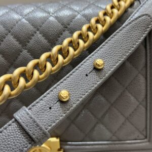 Replica CHANEL Le Boy Large Grey - near-authentic luxury replica handbag
