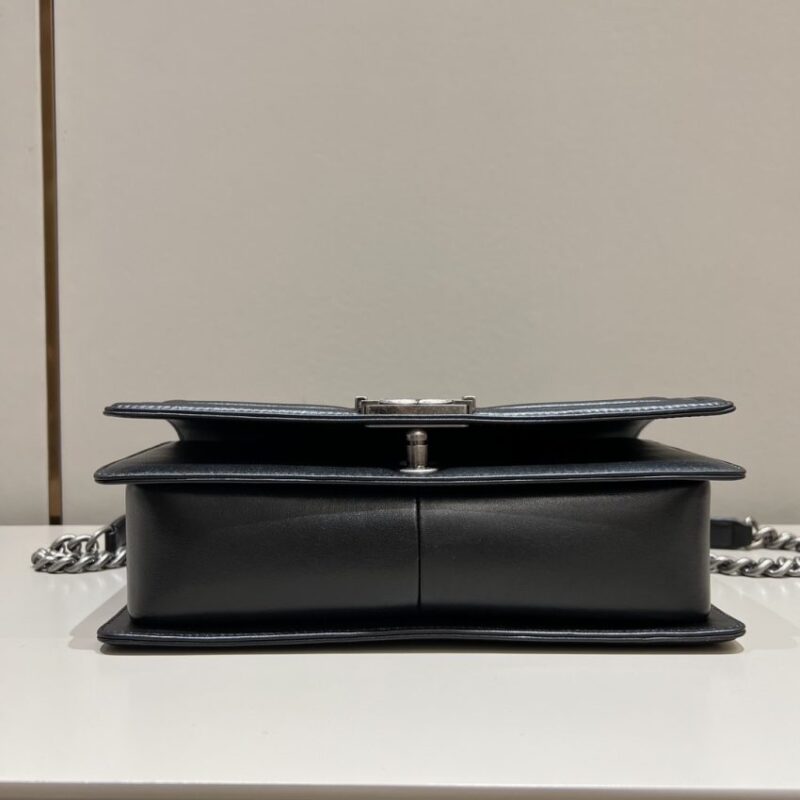 Replica CHANEL Le Boy Large Black Silver - top-tier luxury replica shoulder bag
