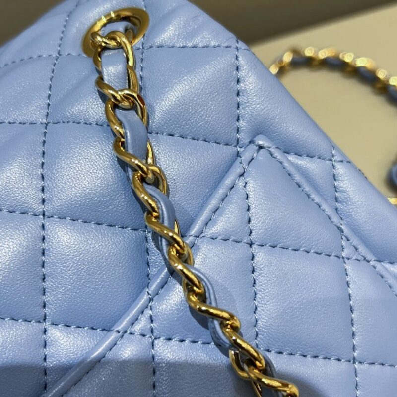 Replica CHANEL Classic Flap 17cm Blue - premium 1:1 fake handbag model