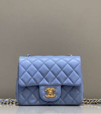 Replica CHANEL Classic Flap 17cm Blue - premium 1:1 fake handbag model