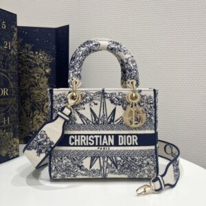 Replica Lady Dior D-Lite Blue Star - realistic designer-inspired fake bag