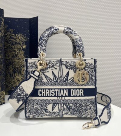 Replica Lady Dior D-Lite Blue Star - realistic designer-inspired fake bag