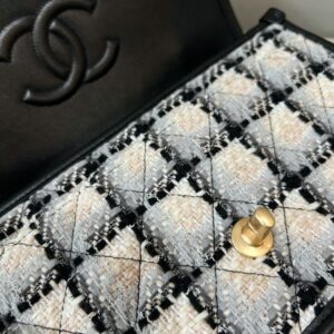 Replica CHANEL 22K Postman Woolen Tofu Bag - high-accuracy replica luxury purse