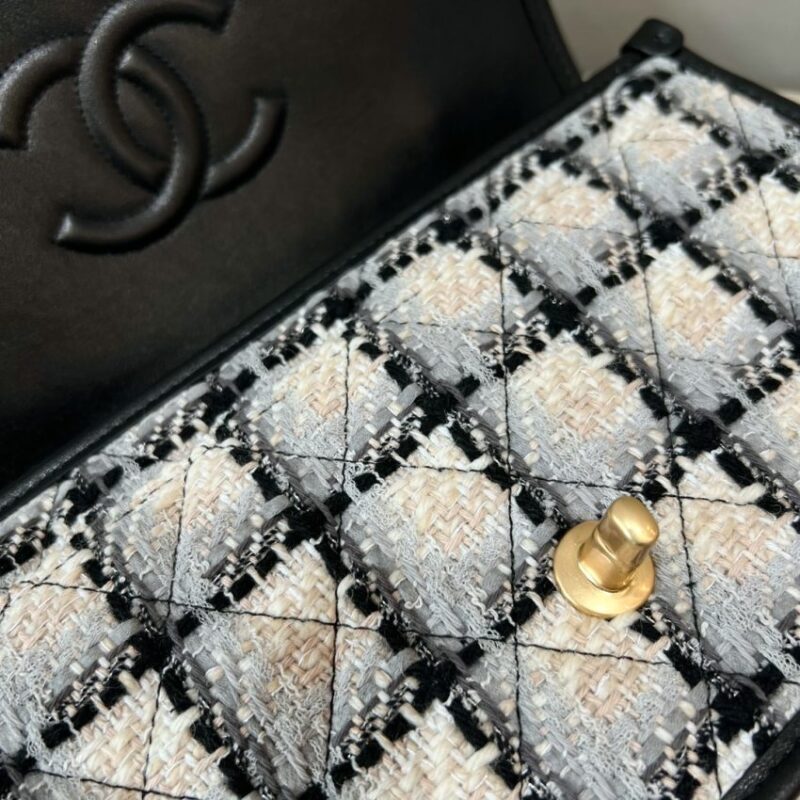 Replica CHANEL 22K Postman Woolen Tofu Bag - high-accuracy replica luxury purse