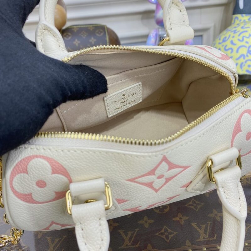 Replica Louis Vuitton Speedy Bandouliere 20 White Pink - top-rated replica designer bag