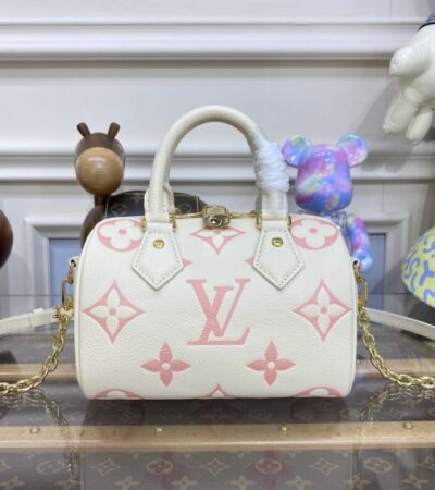 Replica Louis Vuitton Speedy Bandouliere 20 White Pink - best quality luxury bag dupe