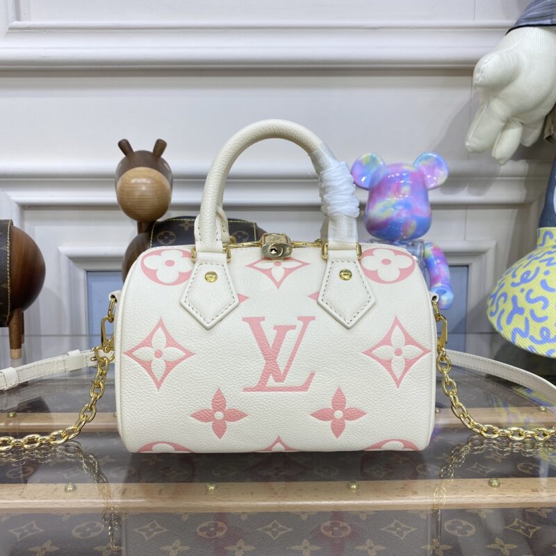 Replica Louis Vuitton Speedy Bandouliere 20 White Pink - best quality luxury bag dupe