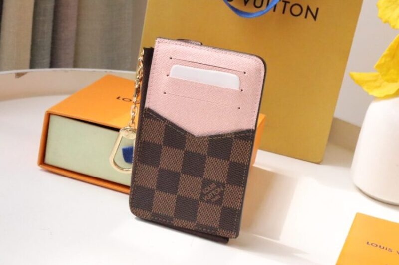 Replica Louis Vuitton Card Holder Recto Verso Grid Brown - 1:1 designer replica handbag