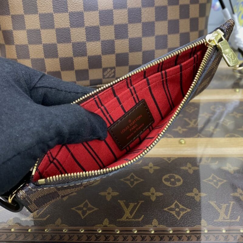 Replica Louis Vuitton Neverfull MM Grid Red Inside - best quality luxury bag dupe
