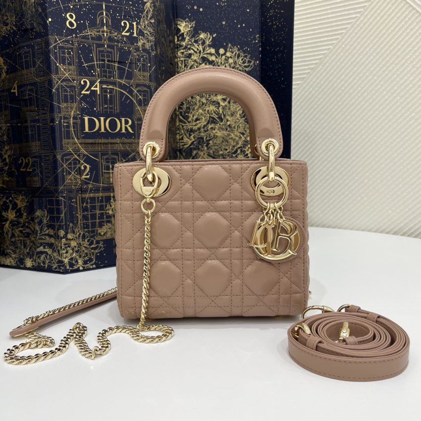 Replica Lady Dior Mini Apricot - high-quality designer bag clone