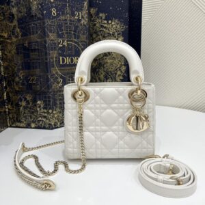 Replica Lady Dior Mini White - best quality luxury bag dupe