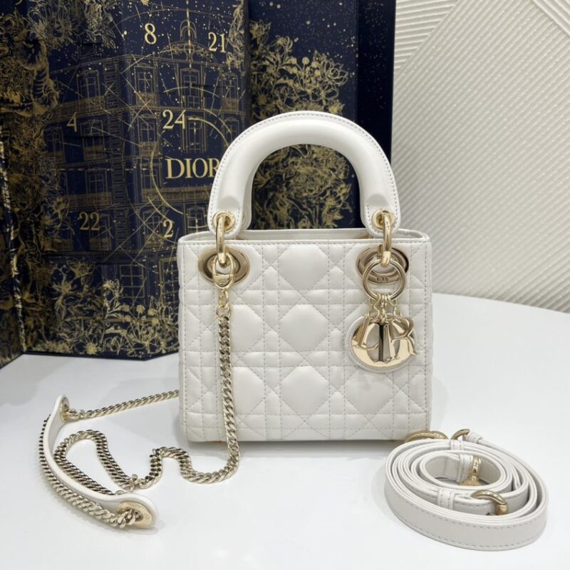 Replica Lady Dior Mini White - best quality luxury bag dupe